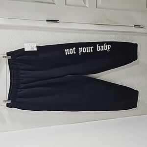 NWT H&M Not Your Baby Embroidered Joggers Women's Sz.M